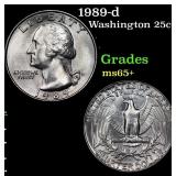 1989-d Washington Quarter 25c Grades GEM+ Unc