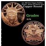 1oz .999 Fine Copper Bullion Round - Statue of Lib