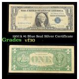 1957A $1 Blue Seal Silver Certificate Grades vf++