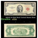1953A $2 Red Seal United States Note Grades vf++