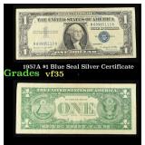 1957A $1 Blue Seal Silver Certificate Grades vf++