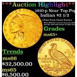 *Highlight* 1910-p Gold Indian Quarter Eagle Near