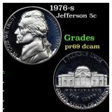 1976-s Proof Jefferson Nickel 5c Grades GEM++ Proo