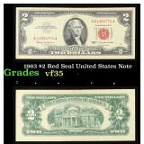 1963 $2 Red Seal United States Note Grades vf++