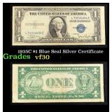 1935C $1 Blue Seal Silver Certificate Grades vf++