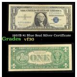 1957B $1 Blue Seal Silver Certificate Grades vf++
