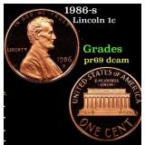 1986-s Proof Lincoln Cent 1c Grades GEM++ Proof De