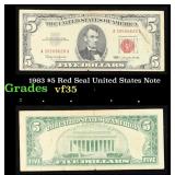 1963 $5 Red Seal United States Note Grades vf++