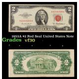 1953A $2 Red Seal United States Note Grades vf++