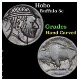 Hobo Buffalo Nickel 5c Grades Hand Carved
