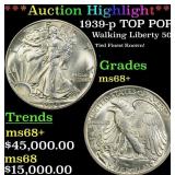 *Highlight* 1939-p Walking Liberty Half Dollar TOP