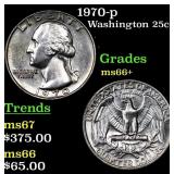 1970-p Washington Quarter 25c Grades GEM++ Unc