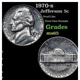 1970-s Jefferson Nickel 5c Grades GEM Unc