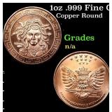 1oz .999 Fine Copper Bullion Round - Medusa Style