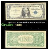 1957A $1 Blue Seal Silver Certificate Grades vf++