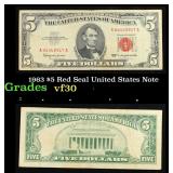 1963 $5 Red Seal United States Note Grades vf++