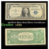 1957B $1 Blue Seal Silver Certificate Grades vf++