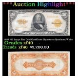 1922 $50 Large Size Gold Certificate Grades xf40 S