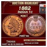 1882 Proof Indian Cent 1c pr67 rd SEGS