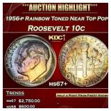 PCGS 1956-p Roosevelt Dime Rainbow Toned Near Top