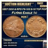 1857 DDO & RPD FS-103 S-10 Flying Eagle Cent TOP P
