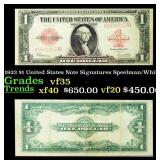 1923 $1 United States Note Grades vf++ Signatures