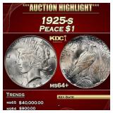 1925-s Peace Dollar $1 ms64+ SEGS