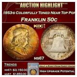PCGS 1953-s Franklin Half Dollar Colorfully Toned