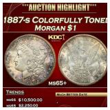 1887-s Morgan Dollar Colorfully Toned $1 ms65+ SEG