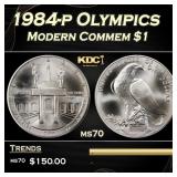 1984-p Olympics Modern Commem Dollar $1 ms70 SEGS