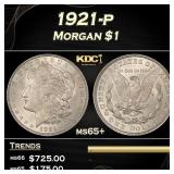 1921-p Morgan Dollar $1 Grades ms65+