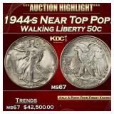 1944-s Walking Liberty Half Dollar Near Top Pop! 5
