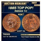 1885 Indian Cent TOP POP! 1c ms67 rb SEGS