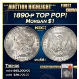 1890-p Morgan Dollar TOP POP! $1 ms66+ SEGS