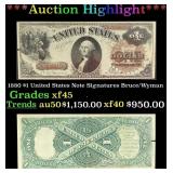 1880 $1 United States Note Grades xf+ Signatures B