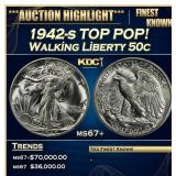 1942-s Walking Liberty Half Dollar TOP POP! 50c ms
