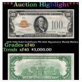 1928 $100 Gold Certificate FR-2405 Signatures Wood
