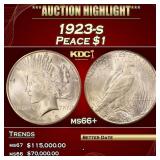 1923-s Peace Dollar $1 ms66+ SEGS