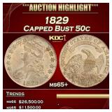 1829 Capped Bust Half Dollar 50c ms65+ SEGS