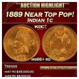 1889 Indian Cent Near Top Pop! 1c ms66+ rd SEGS