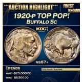 1920-p Buffalo Nickel TOP POP! 5c ms67+ SEGS