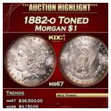 1882-o Morgan Dollar Toned $1 ms67 SEGS