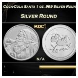 Coca-Cola Santa 1 oz .999 Silver Round