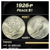 1926-p Peace Dollar $1 Grades ms65+