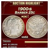 1900-s Barber Quarter 25c ms62 USCG