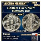 1936-s Mercury Dime TOP POP! 10c ms68+ FSB SEGS
