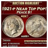 1921-p Peace Dollar Near Top Pop! $1 ms66+ SEGS