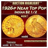 1926-p Gold Indian Quarter Eagle Near Top Pop! $2
