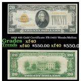 1928 $20 Gold Certificate FR-2402 Woods/Mellon Gra