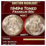 1949-s Franklin Half Dollar Toned 50c ms67+ SEGS